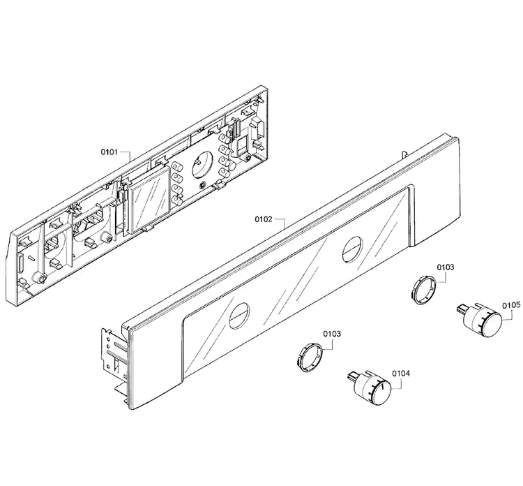 Control Panel Diagram and Parts List for HBN3450UC 01 Bosch Wall Oven