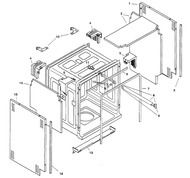 Tank Assy Diagram and Parts List for SHU6806UC 06 Bosch Dishwasher