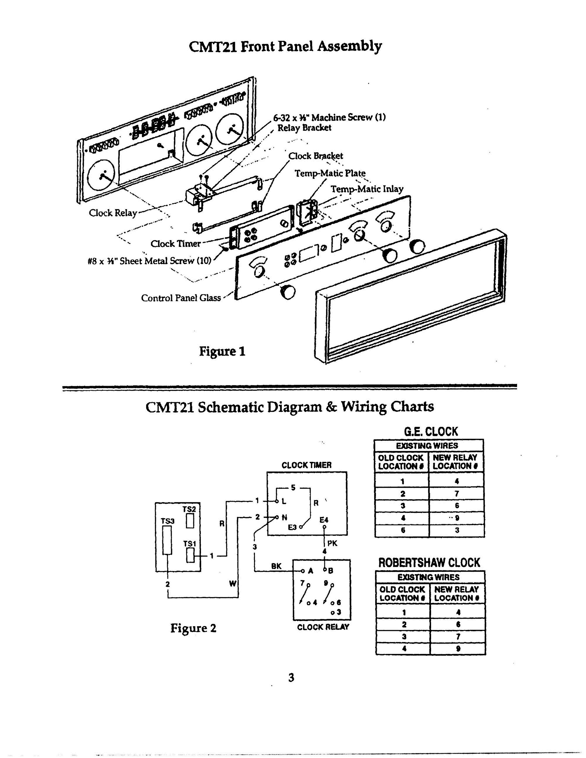 10 - CLOCK KIT FRONT & SCHEMATIC & WIRING Diagram and Parts List for CMT-21  Bosch 
