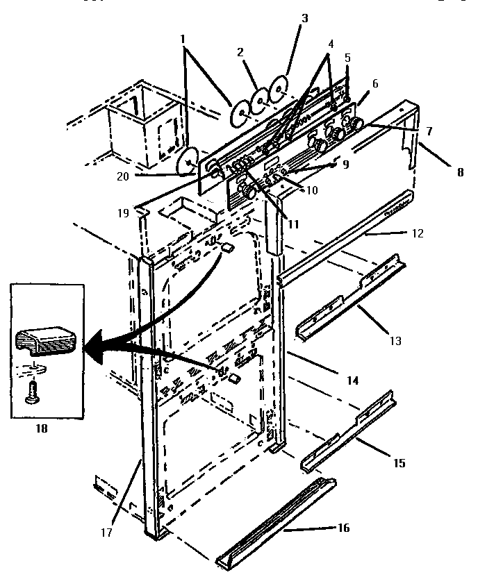 Trim, Deflectors & Control Panel Diagram and Parts List for CMT227WC  Thermador Microwave