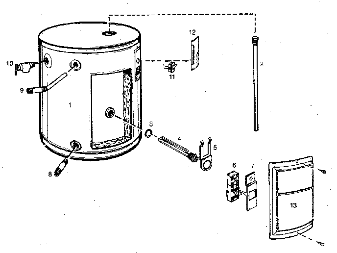 Replacement Parts Diagram and Parts List for 153317271  Kenmore Water Heater