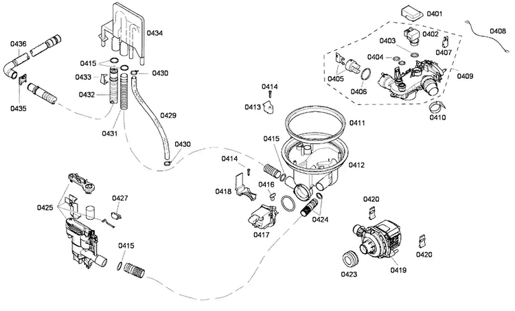 Pump Assy Diagram and Parts List for DWHD630GCM 53 Thermador Dishwasher