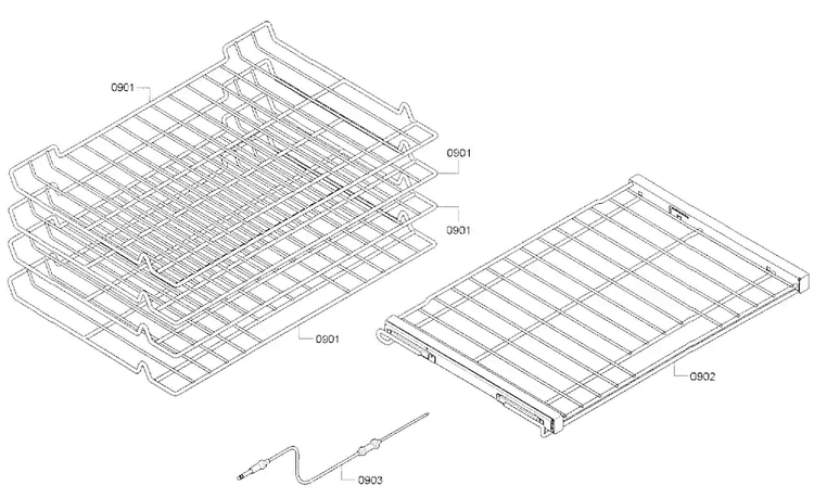 Shelf Diagram and Parts List for HBL8651UC 01 Bosch Wall Oven
