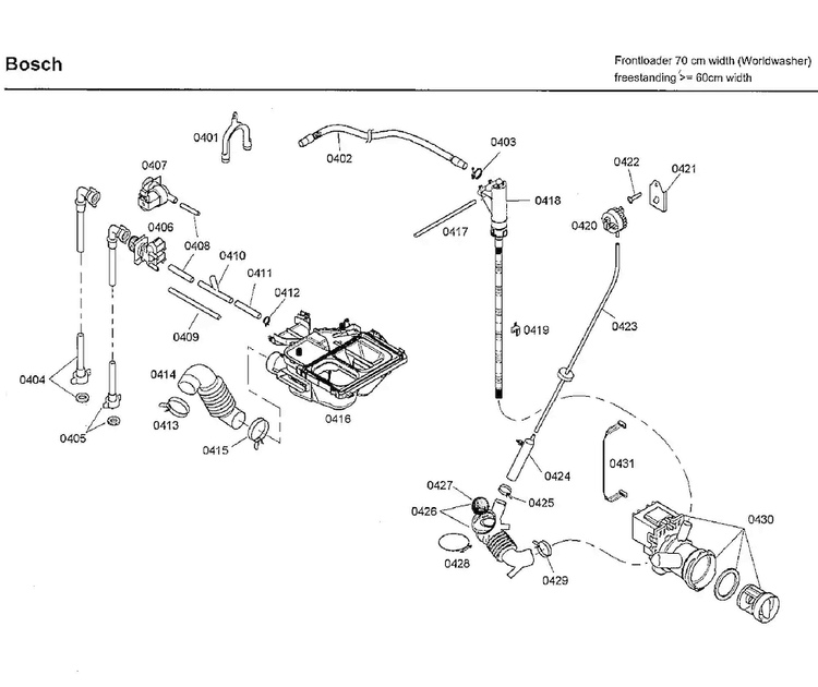 Pump Diagram and Parts List for WFMC4301UC 02 Bosch Washer