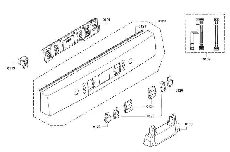 Control Panel Diagram and Parts List for SGE63E15UC 98 Bosch Dishwasher