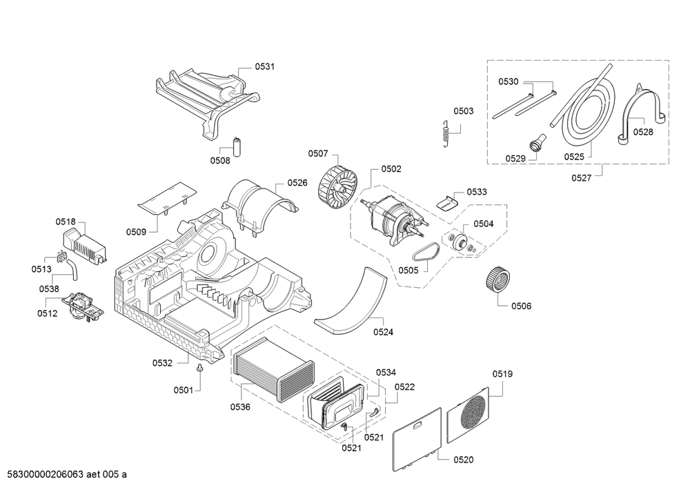 Diagram 4 Diagram and Parts List for WTG86401UC-08  Bosch Dryer
