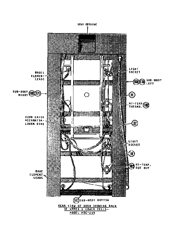 Vent Diagram and Parts List for MSC39  Thermador Range