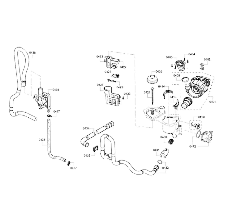 Valve Assy Diagram and Parts List for SHE3AR75UC 12 Bosch Dishwasher