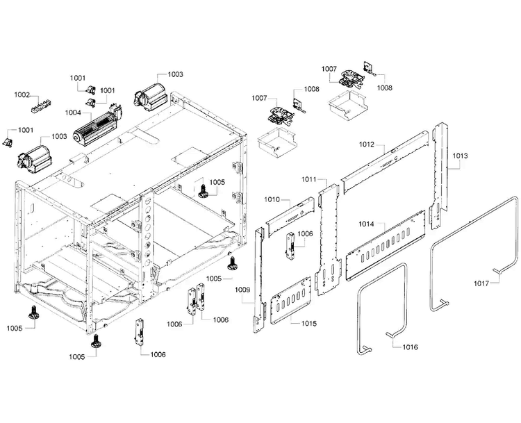 Cabinet Diagram and Parts List for PRD486GDHC 03 Thermador Range