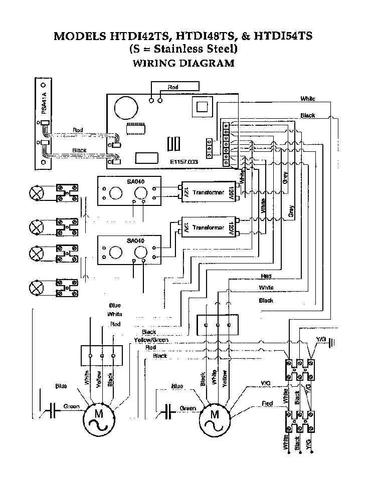 Wiring Diagram Diagram and Parts List for HTDI  Thermador Range Hood