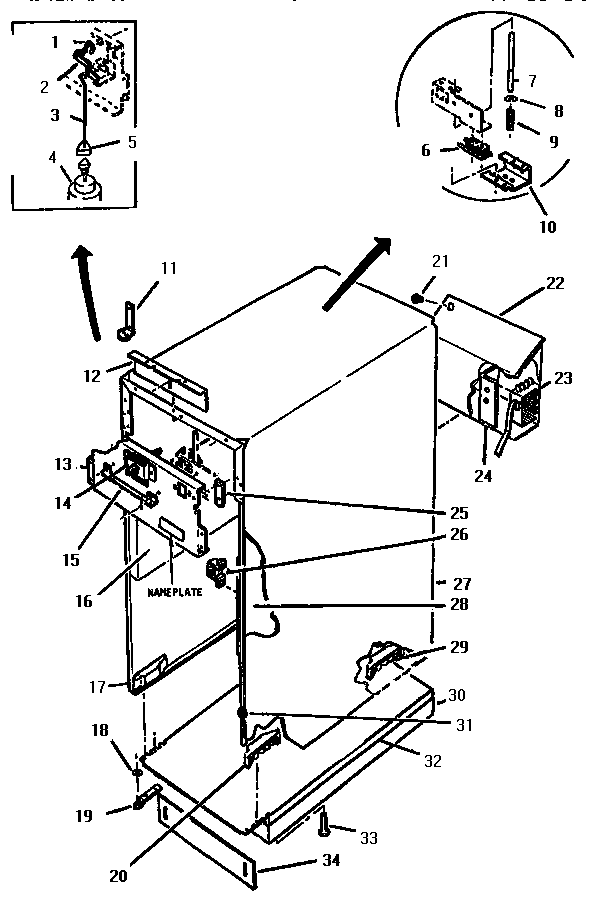 Main Body Diagram and Parts List for TMC28S  Thermador Trash Compactor