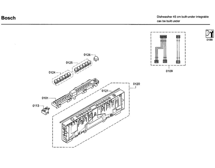Control Panel Diagram and Parts List for SPX68U55UC 32 Bosch Dishwasher