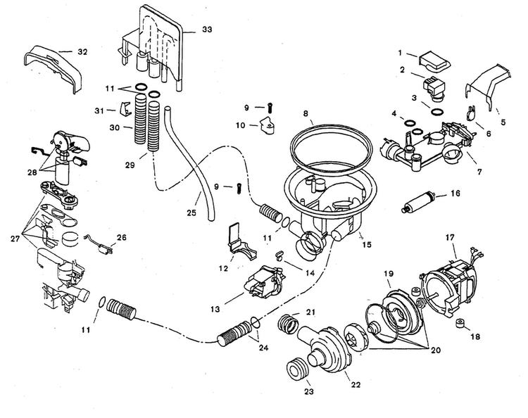 Component Assy Diagram and Parts List for SHU3305UC 06 Bosch Dishwasher
