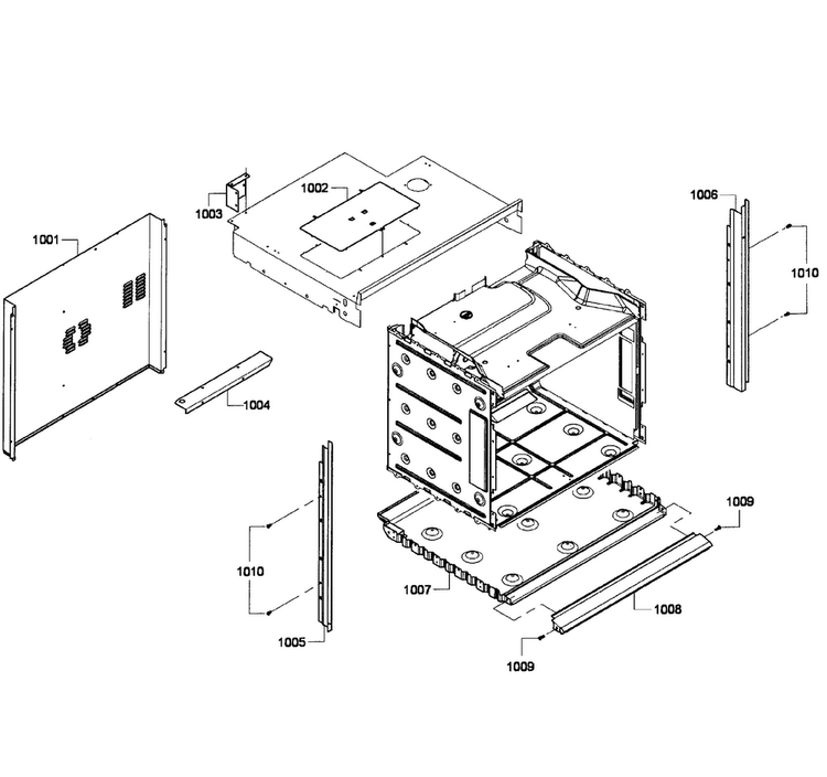 Cabinet Assy Diagram and Parts List for HBL5750UC 04 Bosch Microwave
