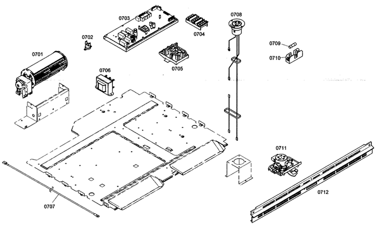 Control Assy Diagram and Parts List for MEMW301ES01  Thermador Microwave