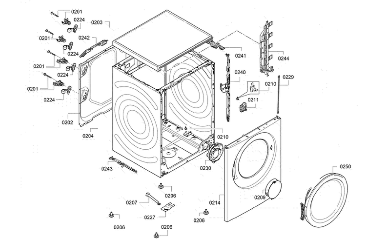 Base Assy Diagram and Parts List for WAP24202UC 05 Bosch Washer