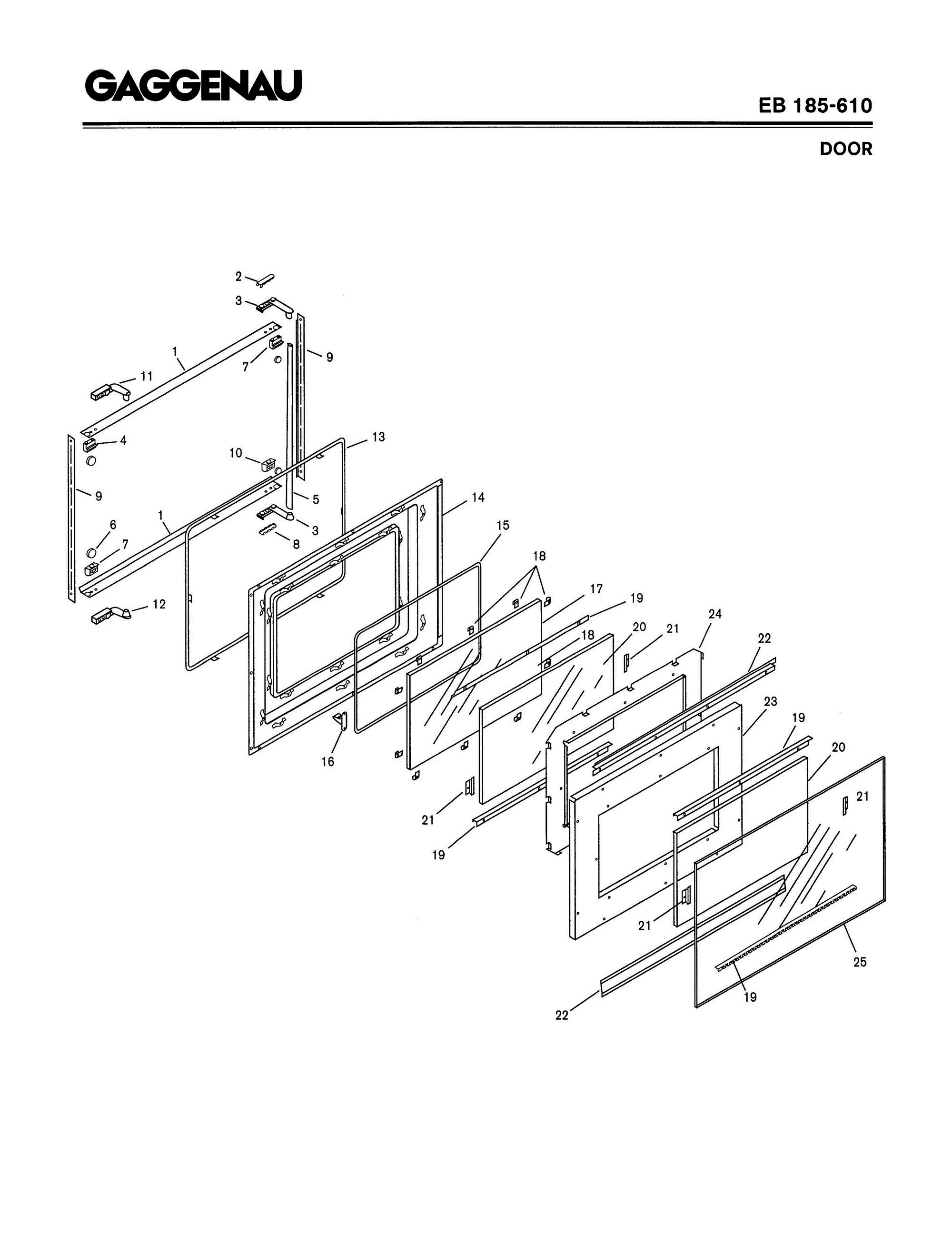 05 - DOOR Diagram and Parts List for EB185-610  Bosch Range