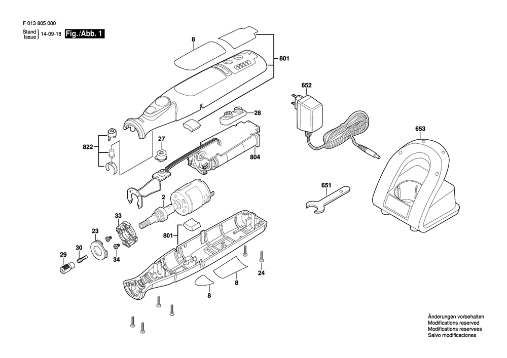 Diagram Diagram and Parts List for 8050 F 013 805 000 Bosch Router