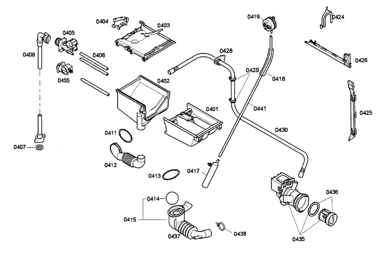Valve Assy Diagram and Parts List for WFL2090UC 22 Bosch Washer