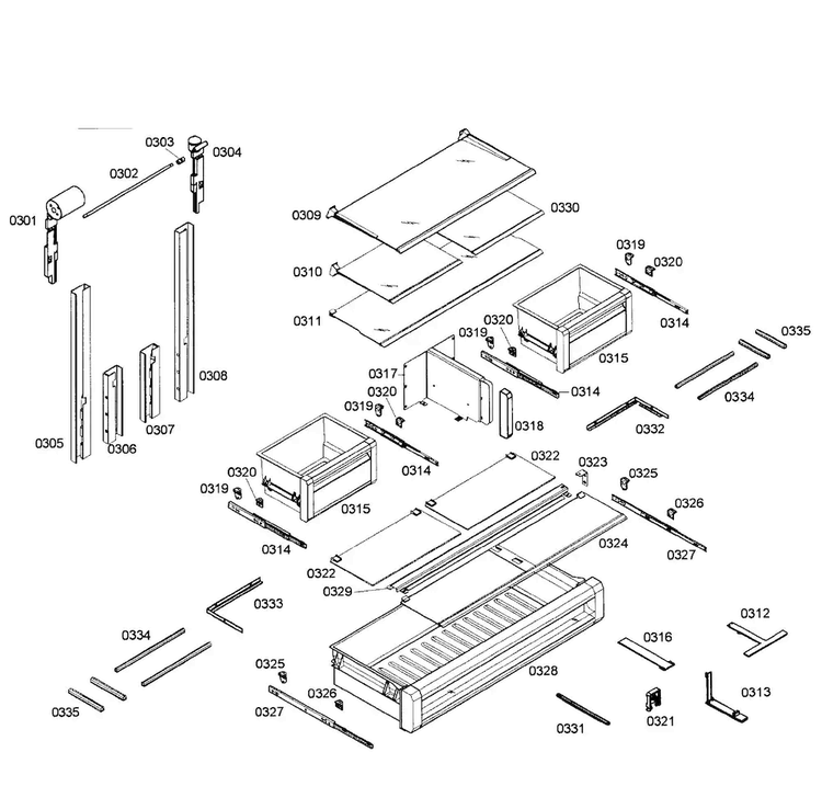 Refrigerator Diagram and Parts List for T36IT71NNP 08 Thermador Refrigerator