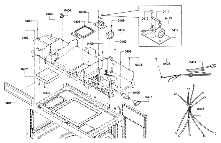 Vent Diagram and Parts List for HMV3062U 01 Bosch Microwave