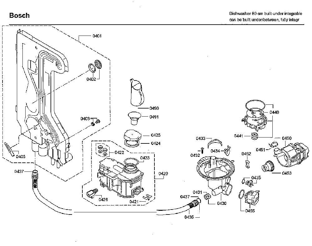 Pump Diagram and Parts List for SHV9PT53UC 82 Bosch Dishwasher