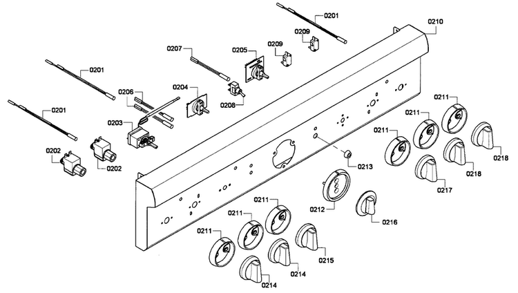 Controls Diagram and Parts List for PRD364GDHU 01 Thermador Range