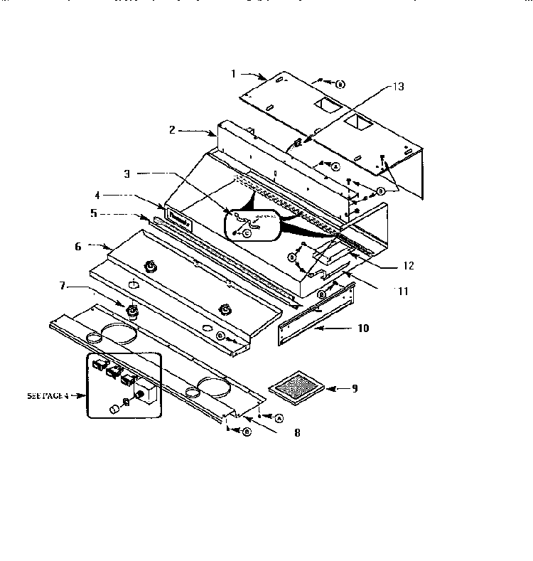Rough- In Plate Diagram and Parts List for H48HQS  Thermador Range Hood