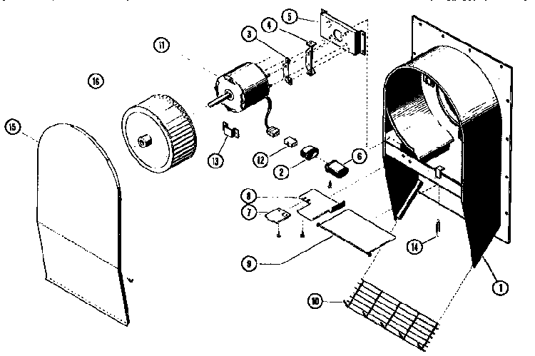 Cv336 Fan Assembly Diagram and Parts List for CV136  Thermador Cooktop