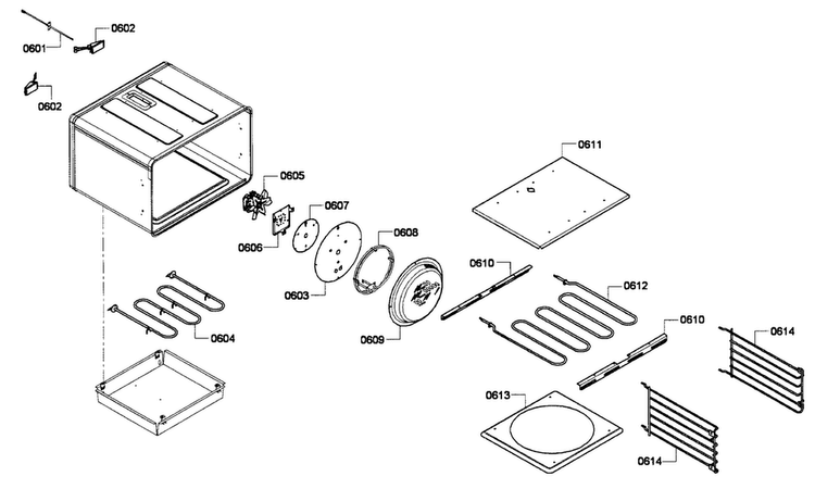 Oven Assy Diagram and Parts List for PRD366EPG-01  Thermador Range