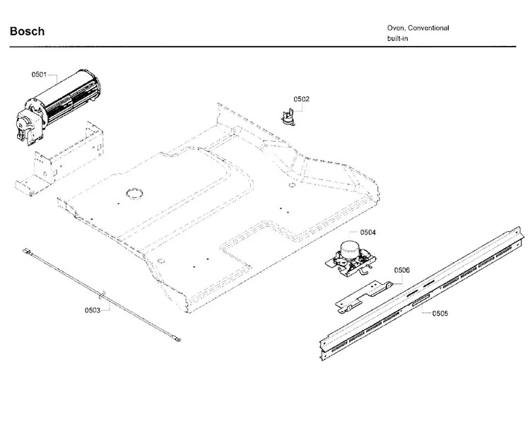 Latch 2 Diagram and Parts List for HBL5620UC 09 Bosch Wall Oven