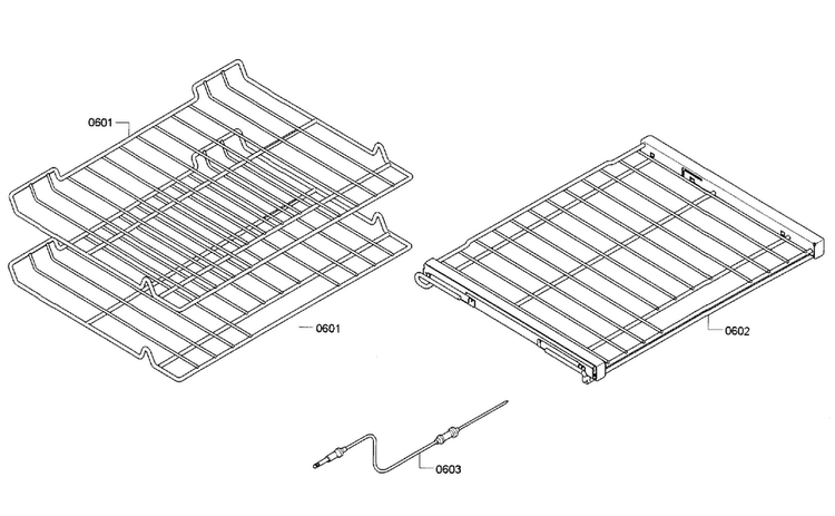 Shelf Diagram and Parts List for HBN8451UC 01 Bosch Wall Oven