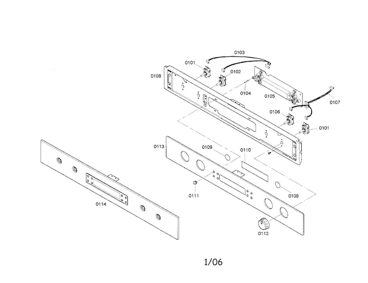 Control Panel Diagram and Parts List for HBN5055AUC 01 Bosch Wall Oven