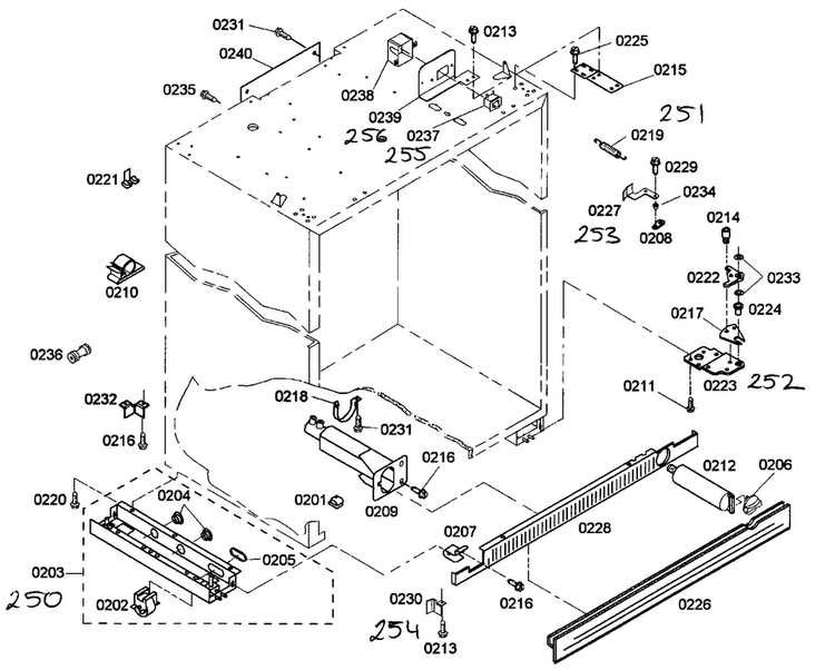 Cabinet Parts Diagram and Parts List for KBUIT4875E01  Thermador Refrigerator