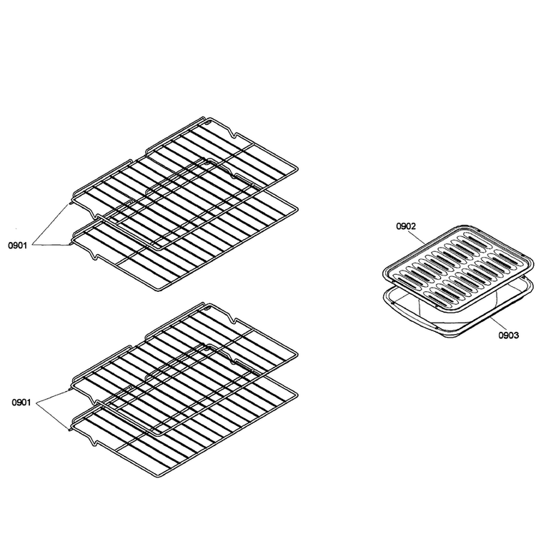 Shelfs Diagram and Parts List for HBL3560UC 03 Bosch Wall Oven