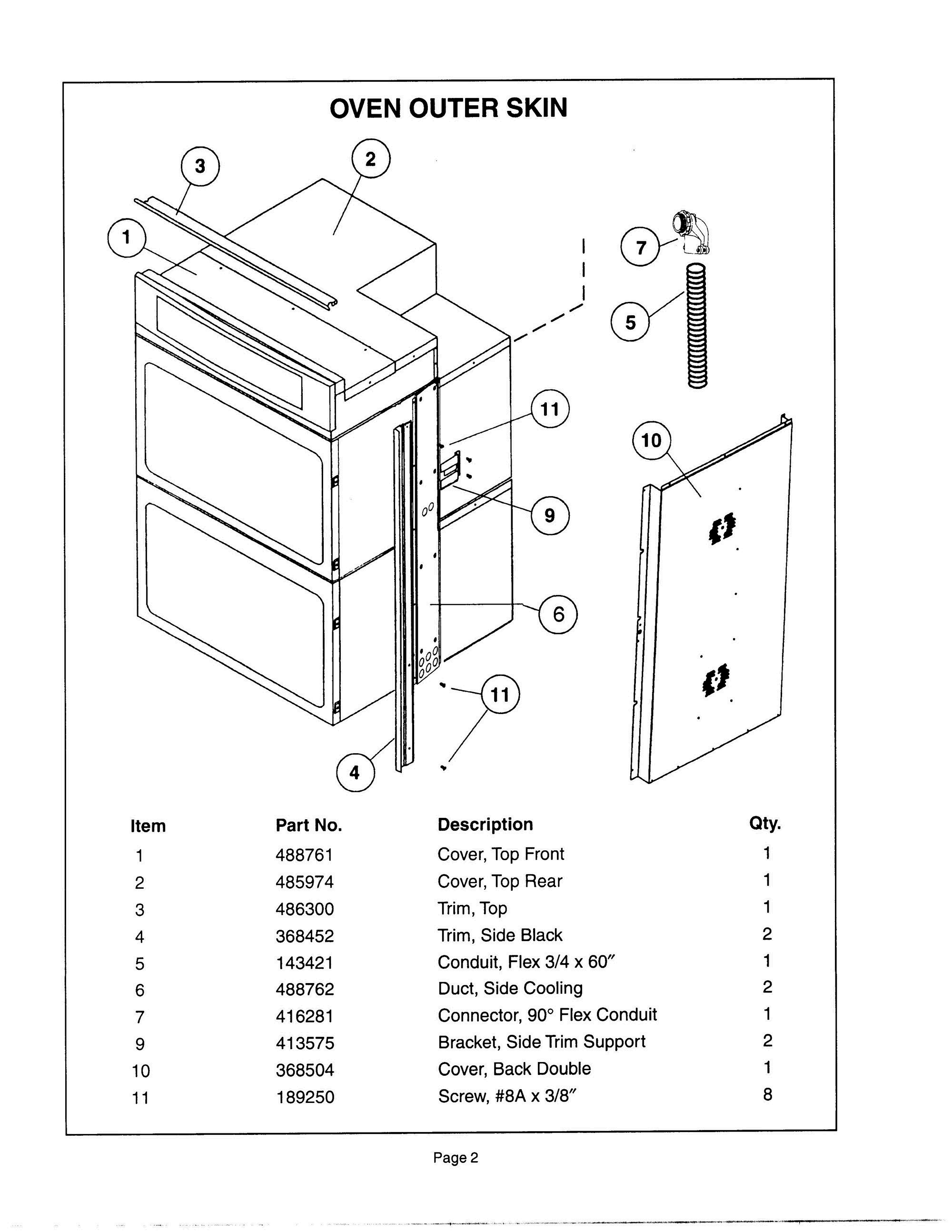 03 - OVEN OUTER SKIN Diagram and Parts List for CJ302UW  Bosch Range