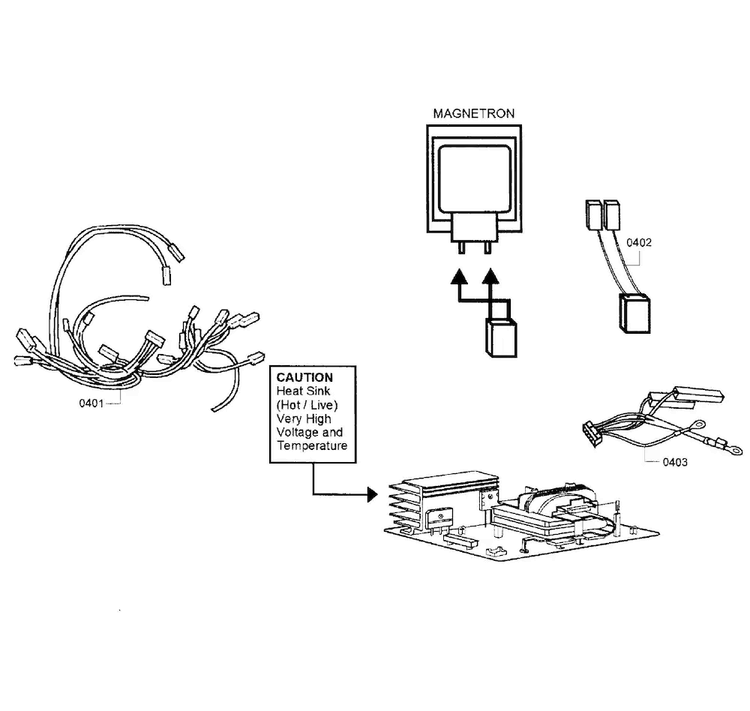 Electrical Diagram and Parts List for HMB5061 02 Bosch Microwave