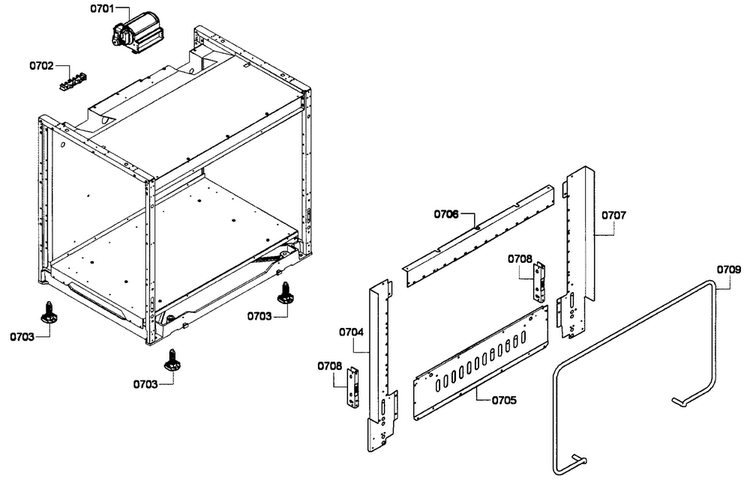 Frame Assy Diagram and Parts List for PRG366GH 01 Thermador Range