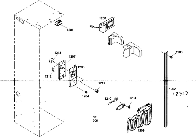Senser Diagram and Parts List for KBUDT4875E 01 Thermador Refrigerator