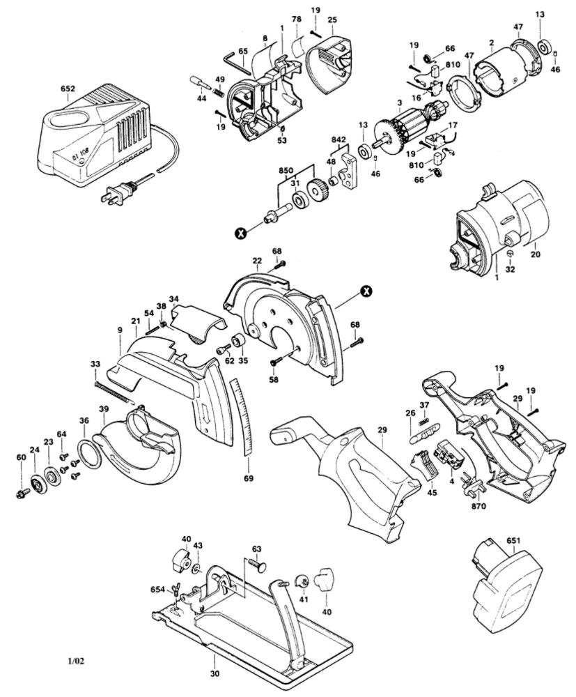 Housing Diagram and Parts List for 0601659339  Bosch Circular Saw