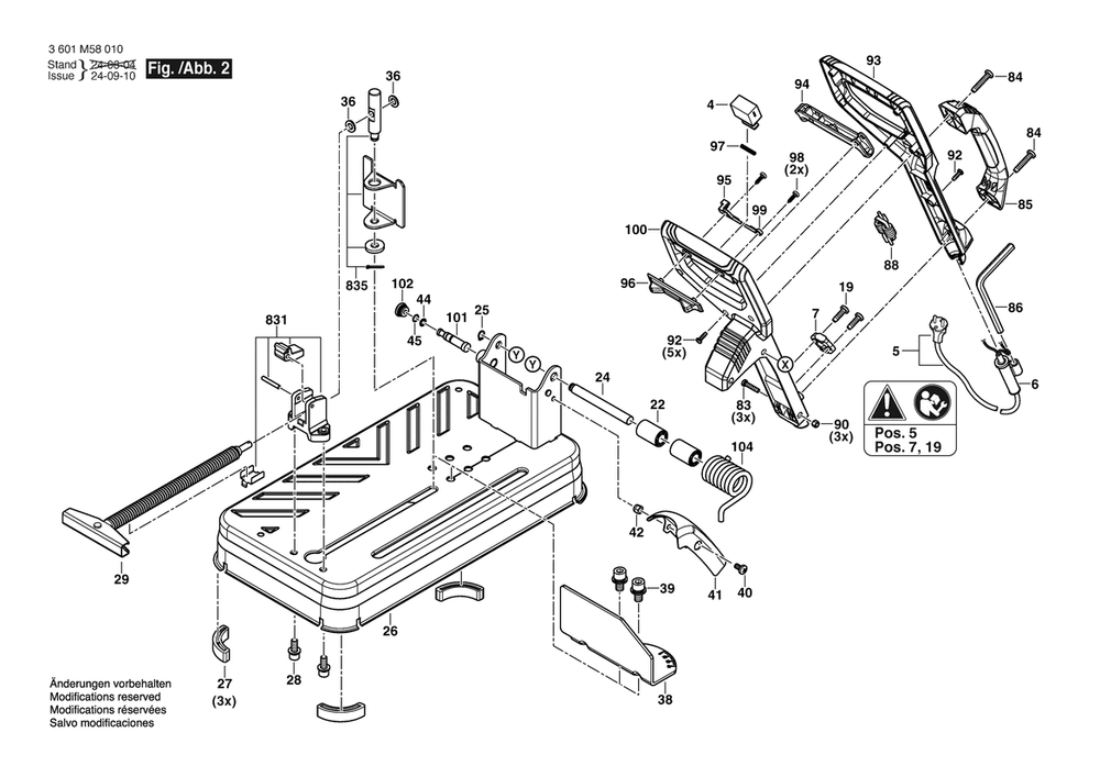 Figure 3 Diagram and Parts List for 3601M58010 GCO15-14 Bosch Circular Saw
