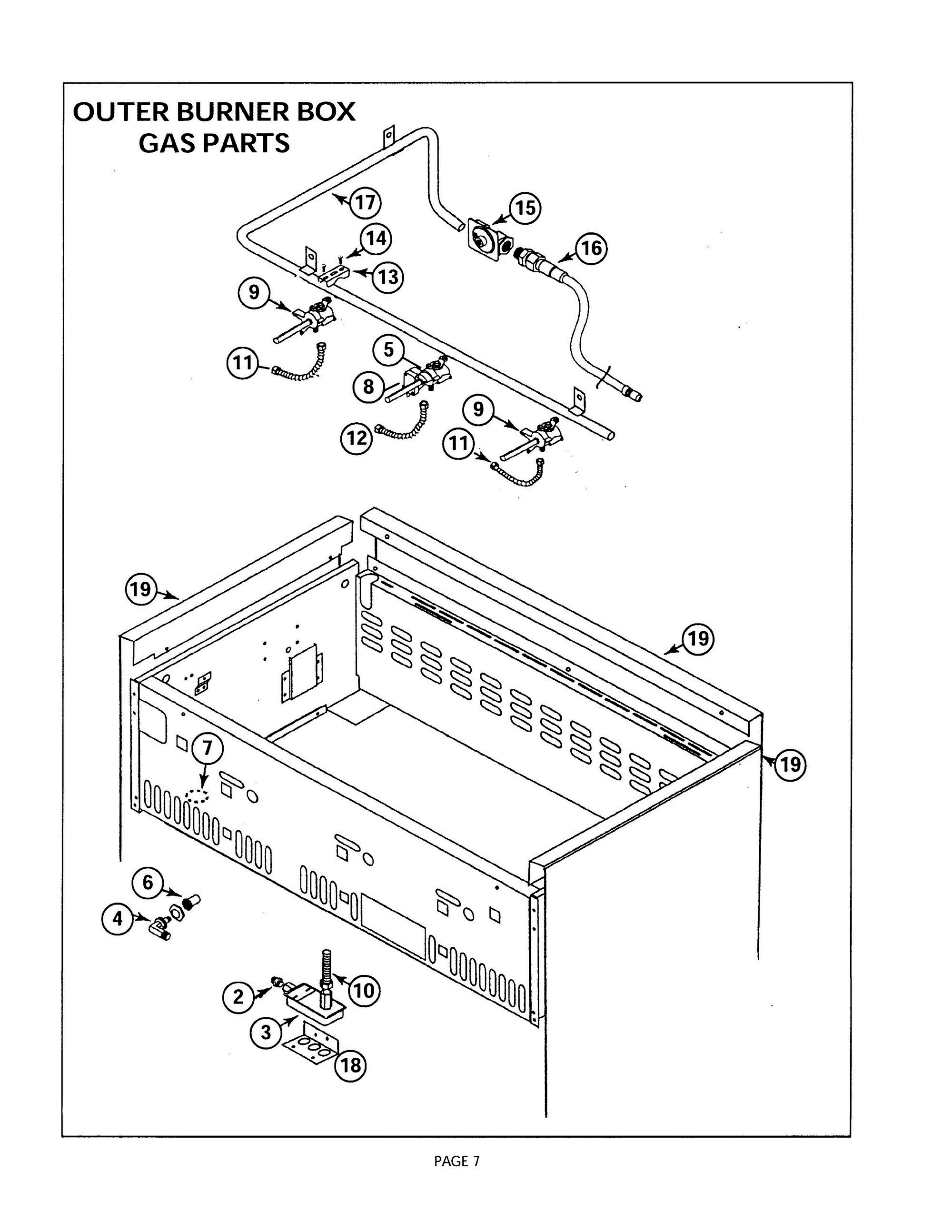 06 - OUTER BURNER BOX Diagram and Parts List for CGB30RCULP  Bosch Range