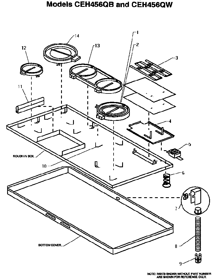 Section 4 Diagram and Parts List for CEH456QB  Thermador Cooktop