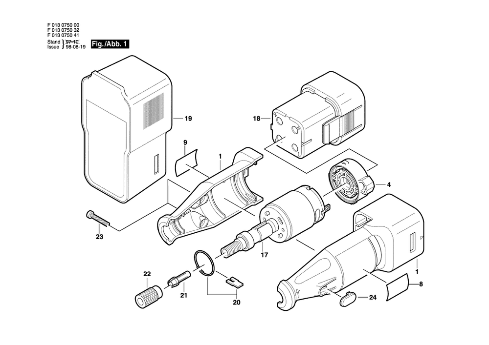Diagram Diagram and Parts List for 750 F 013 075 000 Bosch Multi-Tool