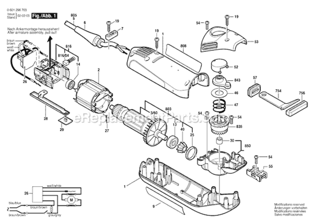 Page A Diagram and Parts List for GSE300E 0601296739 Bosch Multi-Tool