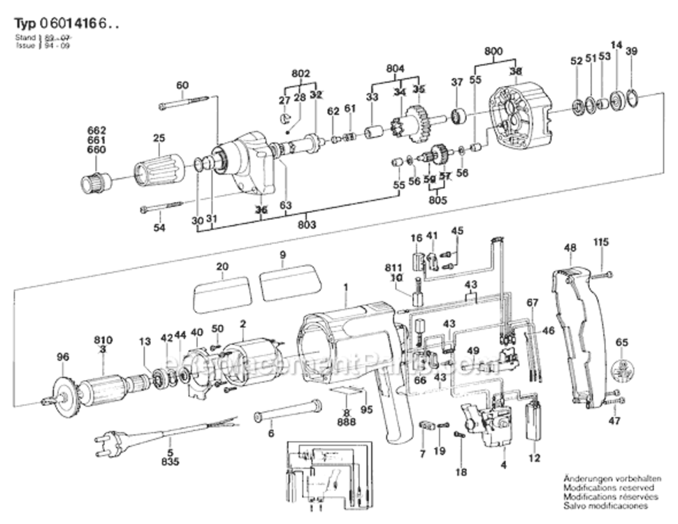 Page A Diagram and Parts List for GSR6-16TE 0601416760 Bosch Cordless Drill