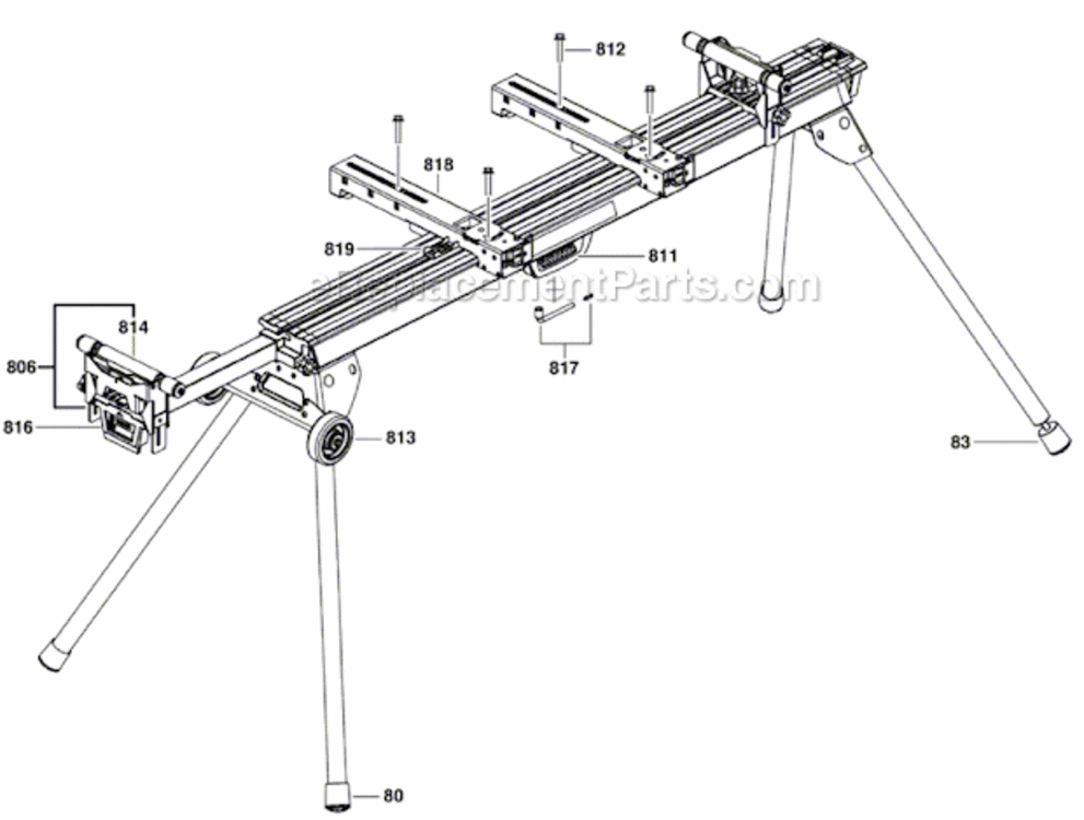 Page A Diagram and Parts List for GTA 3601M24010 Bosch Miter Saw