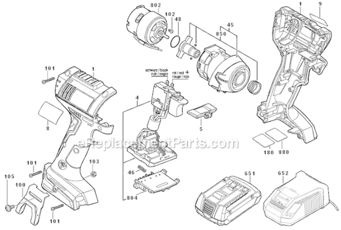Page A Diagram and Parts List for IDS181-02  Bosch Impact Driver