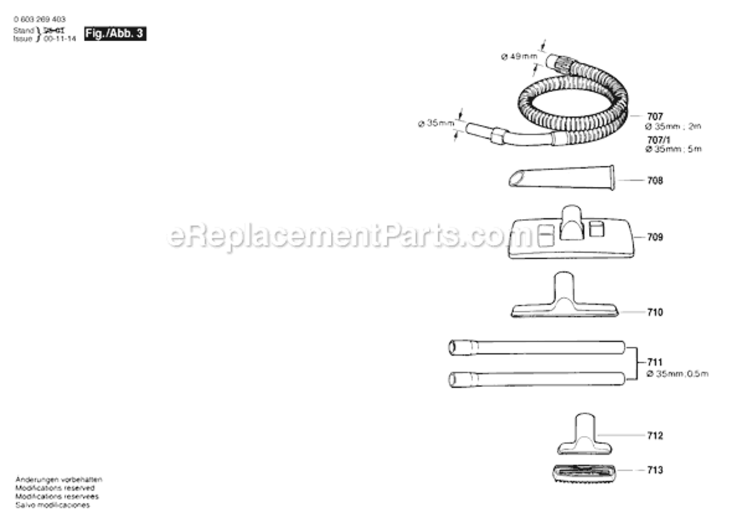 Page C Diagram and Parts List for PAS1000F 0603269434 Bosch Leaf Blower / Vacuum