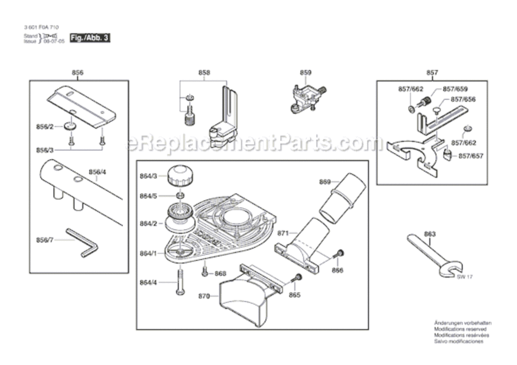 Page C Diagram and Parts List for PR20EVSK 3601F0A710 Bosch Router